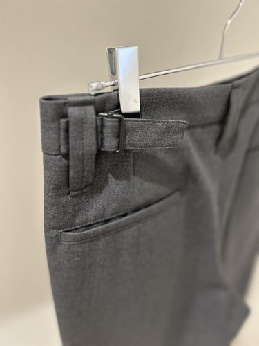 LEMAIRE Tuck Slacks 46 Gray Wool/Polyester Blend Beautiful Silhouette - Picture 6 of 8