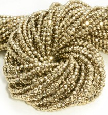 Gold Pyrite Tone Hematite Micro Faceted Round 2mm 3mm 4mm Loose Beads A261