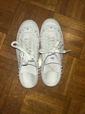 Stuart Weitzman Pearl Studded Sneaker/mules EU 36.5 US Size 6B Gently Used