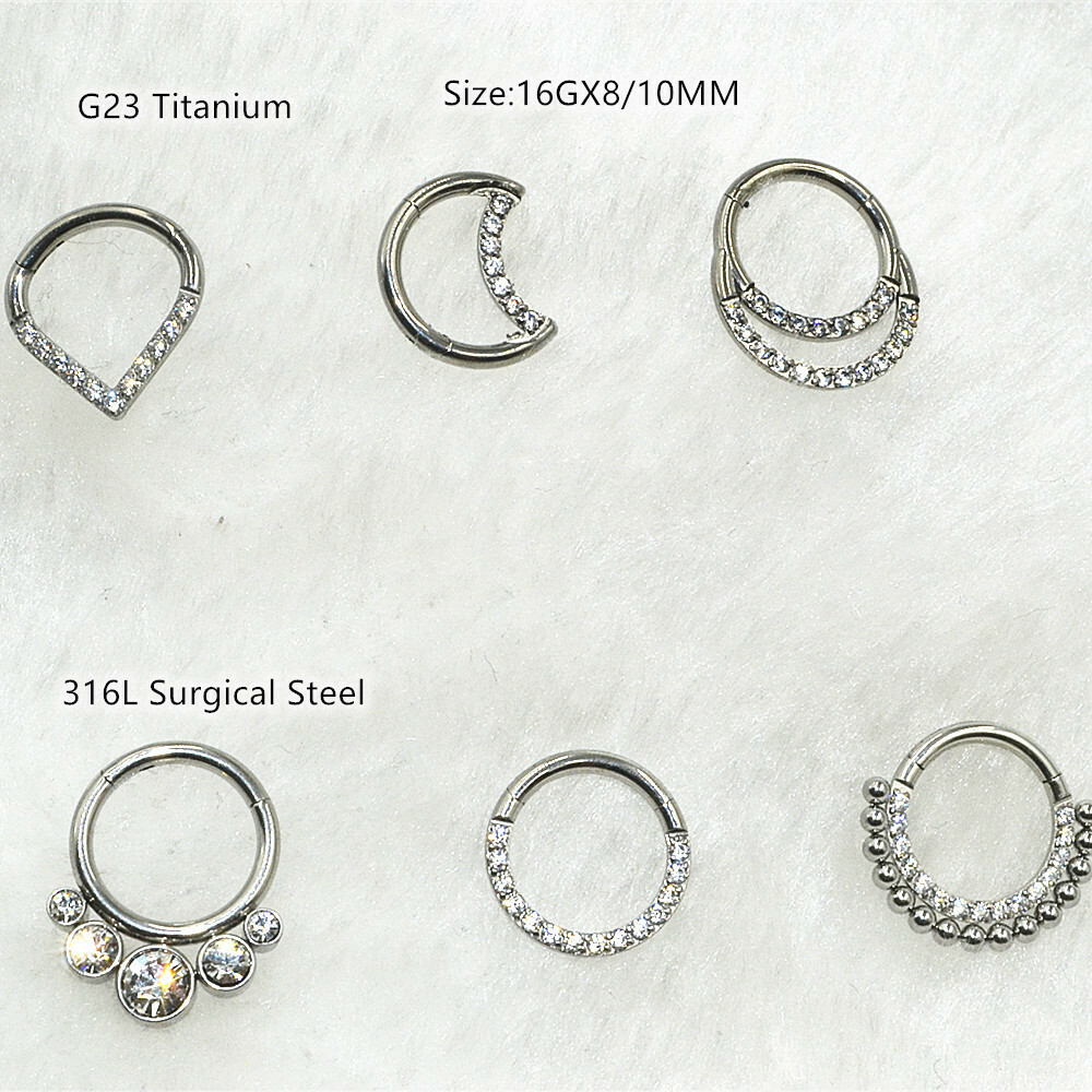 12pcs Nose Septum Ring Segment Clicker Twist Hinged Ear Hoop Daith Piercing NEW Pozycja o ograniczonej cenie
