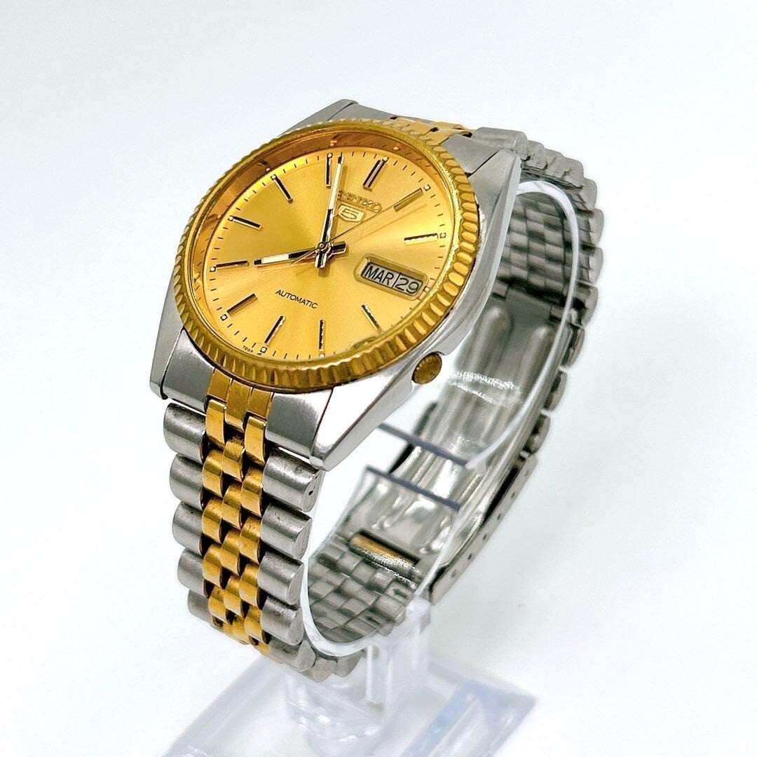 SEIKO 5 7009-3110 Automatic Gold Dial Day/Date Mens Watch