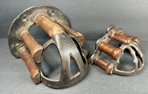 Antique 19th Century Cast Iron Equestrian Wall Mounted Horse Bridle/Tact Holder