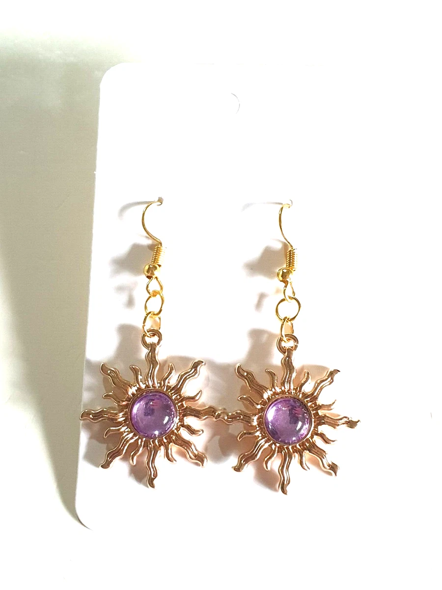 Purple stone earrings gold online