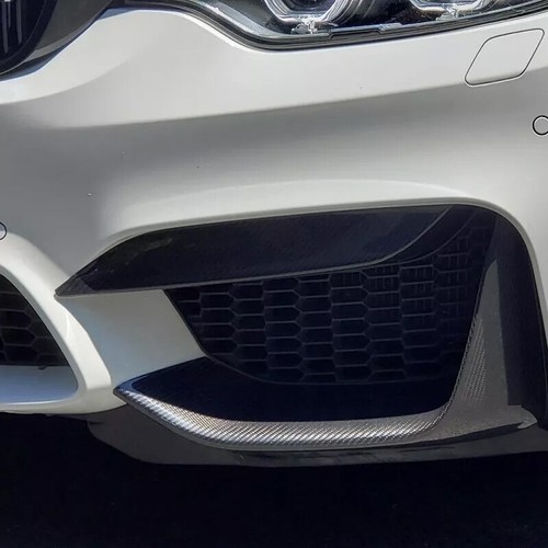 REAL CARBON FIBER FOR BMW F80 M3 F82 M4 FRONT BUMPER UPPER VENT COVER+SPLITTERS - Foto 2 di 13