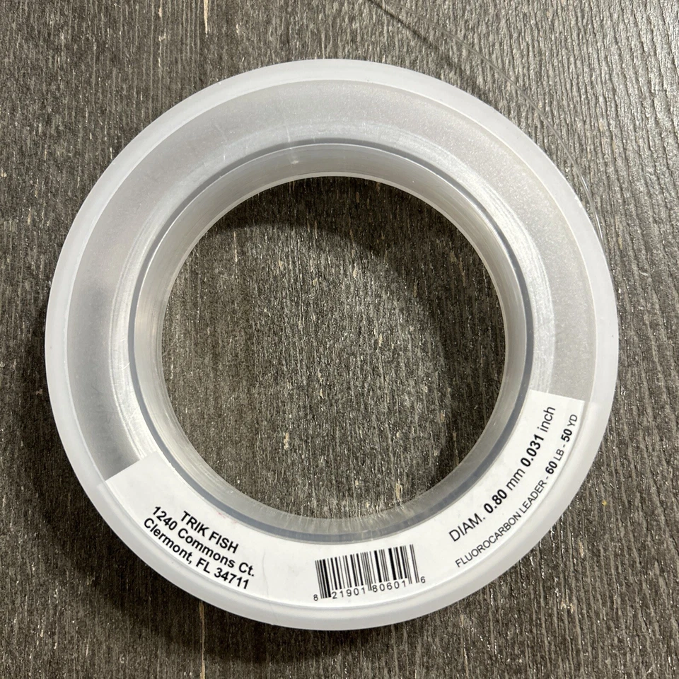 Carrete de muñeca líder de fluorocarbono Trik Fish WSO50Y06001 60 lb 50 yardas transparente Foto 2 de 2