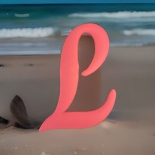 Pink Initial Letter  L'  Bogg Bag beach charm tote bag charm New 4 in length
