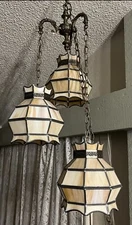 Vintage Tiffany Style, Stained Glass Hanging Swag Lights