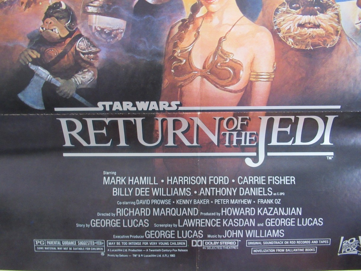 Original Rare 1983 Star Wars Return Of The Jedi One Sheet Movie
