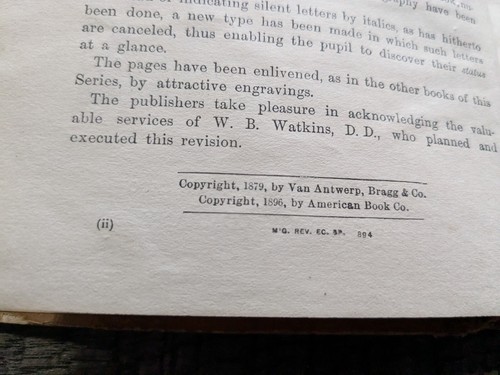 Antique 1896 McGuffey's Eclectic Spelling Book Hardcover - Picture 9 of 15