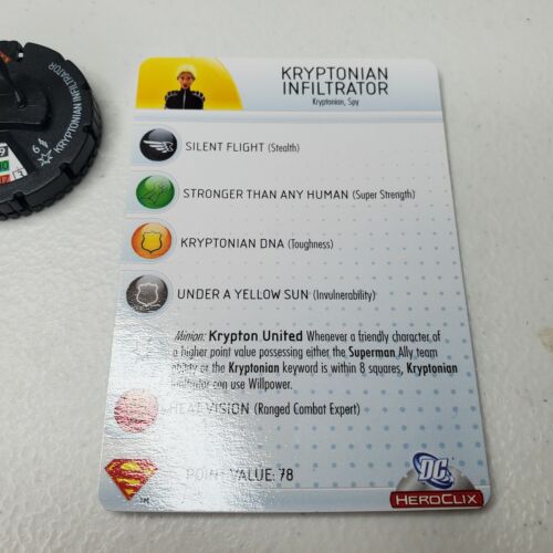 DC Heroclix Superman set Kryptonian Infiltrator #003 Common figure w/card - Picture 3 of 7