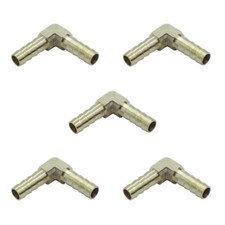 90 Degree Elbow Fitting 3/8" x 3/8" Brass Hose Barb Barbed Water Fuel Water 5Pcs