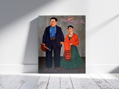 FRIDA KAHLO DIEGO RIVERA AND FRIDA KAHLO  PRIMITIVISM GICLEE PRINT FINE CANVAS