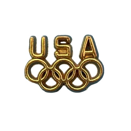 USA Olympic Rings Lapel Pin Gold Tone Collectible Sports Memorabilia Vintage - Picture 3 of 7