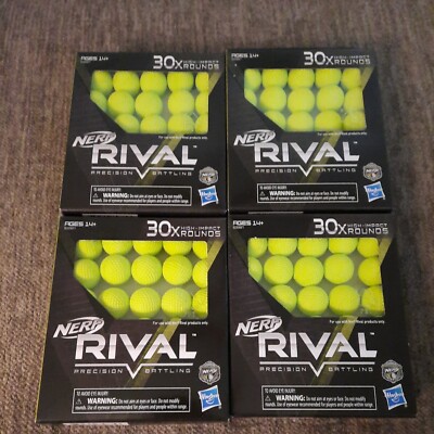 Lot Of 4 30x Hasbro Nerf Rival Edge Series High-impact Rounds E3397  120 Total