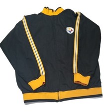 Pittsburgh Steelers Zip Up Light Jacket Youth X Large Black Reebok Team Apparel