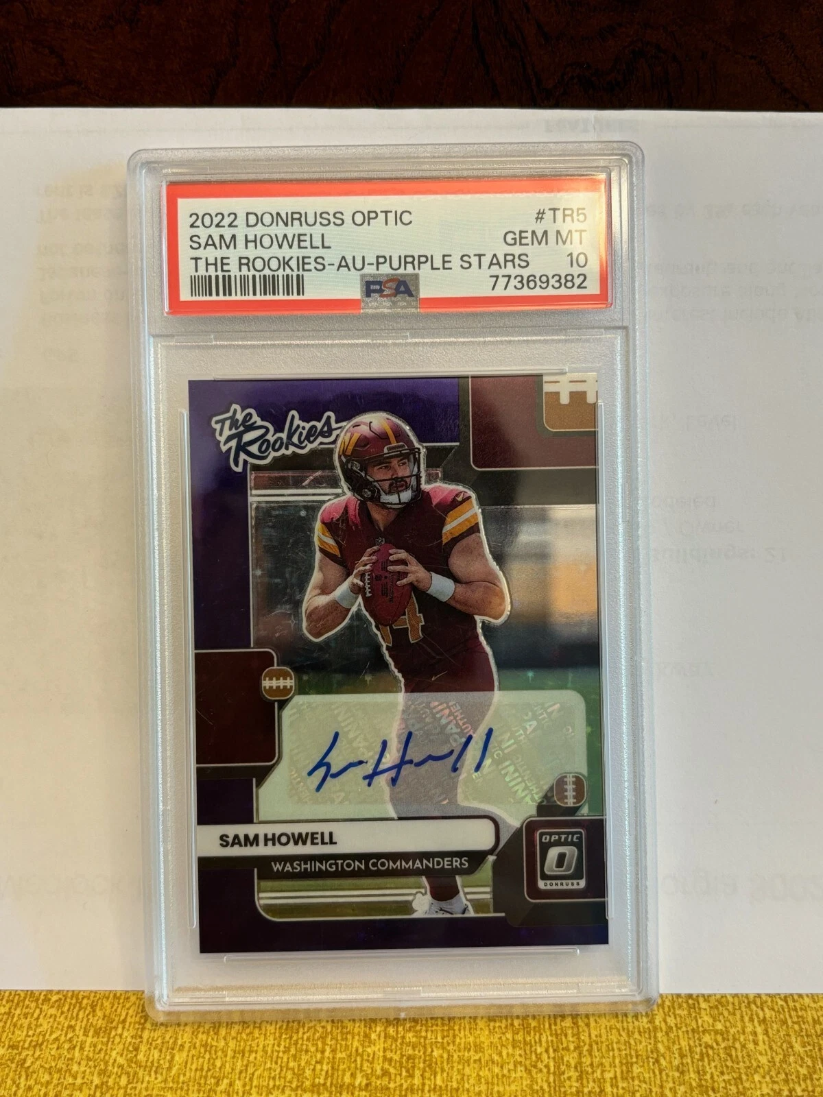 Sam Howell Panini Donruss Optic the Rookies #TR5 Autograph