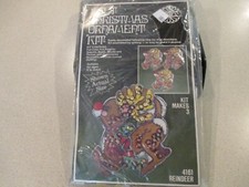 VTG 1979 Jeweled Felt Sequin Christmas Ornament Kit 4161 REINDEER Set of 3