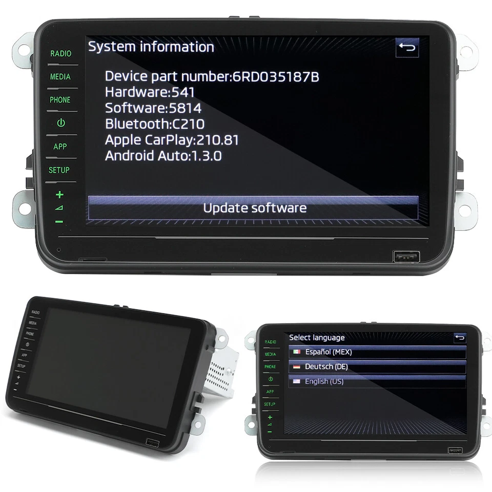 MIB Carplay Grünes 8" RCD880 PRO RCD330 Android Auto Radio Stereo For VW Skoda - Bild 3 von 4