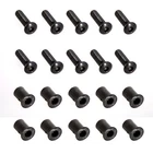 Rubber Nuts + M5 Coloured Motorcycle Windscreen Bolts 10pcs Black