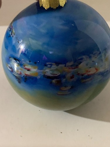 Monet Glass Ball Ornament Nympheas By Cadeaux Et Compagnies-Paris With Box - Picture 5 of 8