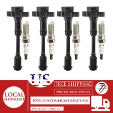 4Pcs Ignition Coil and Iridium Spark Plug Kit For 2014-2019 Ford Fiesta 1.6L