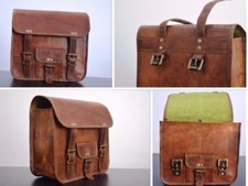 1 Side Pouch Brown Leather Motorcycle Side Pouch Bike Bag Saddle Panniers New