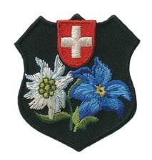 Swiss Coat of Arms Edelweiss Edelweiss Patch Iron On Patch Applique 9191