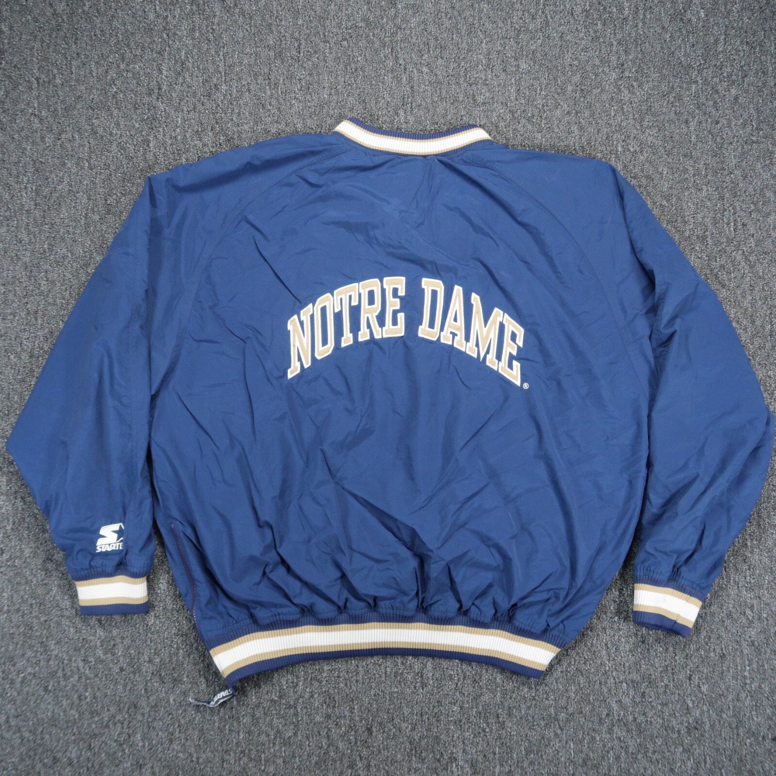 VINTAGE Notre Dame Fighting Irish Pullover Extra Large Blue Starter V