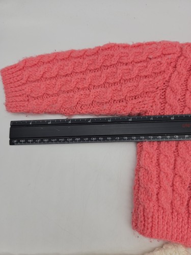 2: Handmade Girls Crochet Button & Bow Tie Front Cardigan Sweaters Pink White - Picture 21 of 24