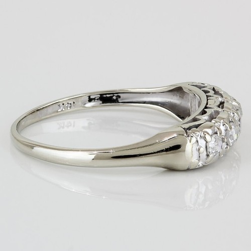 C. 1950 14KWG Diamond Anniversary Band/ Bridal Wedding Ring By Memento - Picture 3 of 8