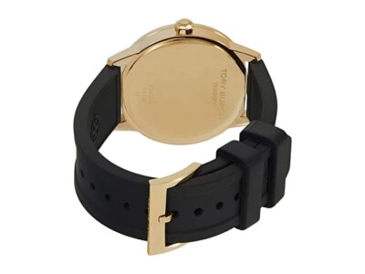 Tory Burch 1095 Womens Black/Gold Gigi Silicone Watch 36 mm