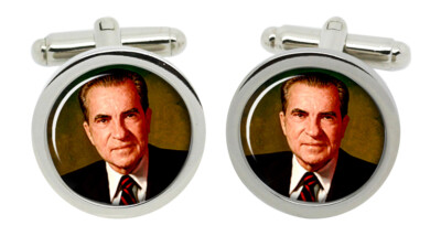 Präsident Richard Nixon Manschettenknöpfe In Chrombox