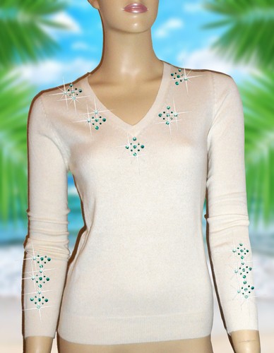 `dor 46 Oh Miami Cashmere Green Luxe Emerald Pullover Cashmere 100 44 White L x15P5pwFq