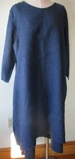 FLAX Designs Linen Dress 1G 2G NWT Encore Dress DENIM YARN DYE