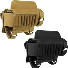 Tactical Rifle Cheek Rest Holder with Magazine Pouch Buttstock Carry Ammo Pouch
