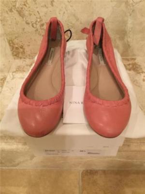 Nina Ricci Pink Leather Flats Size 38.5