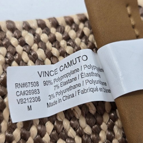 VINCE CAMUTO WIDE WOVEN STATEMENT BELT NATURAL MULTI TAN WOMEN M SUMMER RESORT - Picture 8 of 12