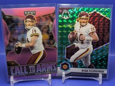 Ryan Fitzpatrick 2 Card 2021 Panini Playoff Call To Arms Pink + Mosaic Green 197