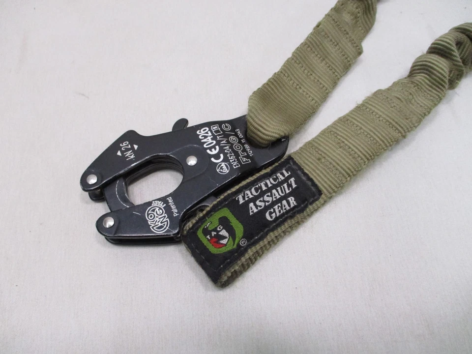 EQUIPO DE ASALTO TÁCTICO HELO CORREA DE RETENCIÓN CORDÓN DE SEGURIDAD KONG GRILLETE A PRESIÓN BRONCEADO Foto 2 de 4