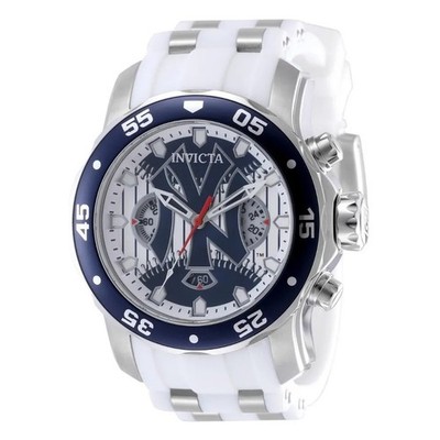 Invicta MLB New York Yankees Men's 48mm Watch Ltd Ed Silver Blue White 49874 NEW