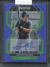 2022 Panini Prizm Draft Picks Base Auto Prizms Blue Jacob Reimer /99