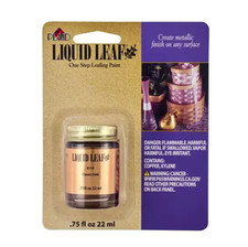 2X Plaid Liquid Leaf 6110 One-Step Leafing Paint .75 Oz. Classic Gold
