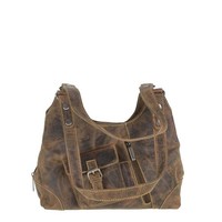 Greenburry UmhäNgetasche Damen Leder Shopper Ledertasche Vintage Braun Tasche