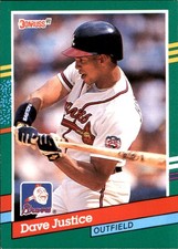 Dave Justice 1991 Donruss #548 Atlanta Braves FREE SHIPPING AutographDen