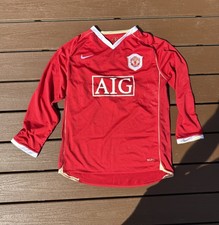Manchester United Nike 2006-2007 Home Jersey Long Sleeve AIG Size-XL Larsson