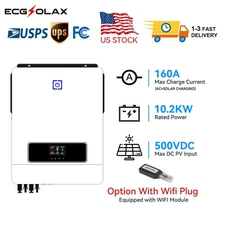 10200W Solar Hybrid Inverter Off grid DC48V/240V PV Max 500V Built-in 160A WIFI