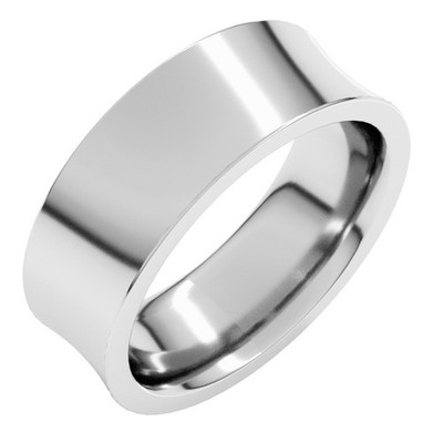 Ehering 10 Karat Weißgold 7 mm konkav Comfort Fit