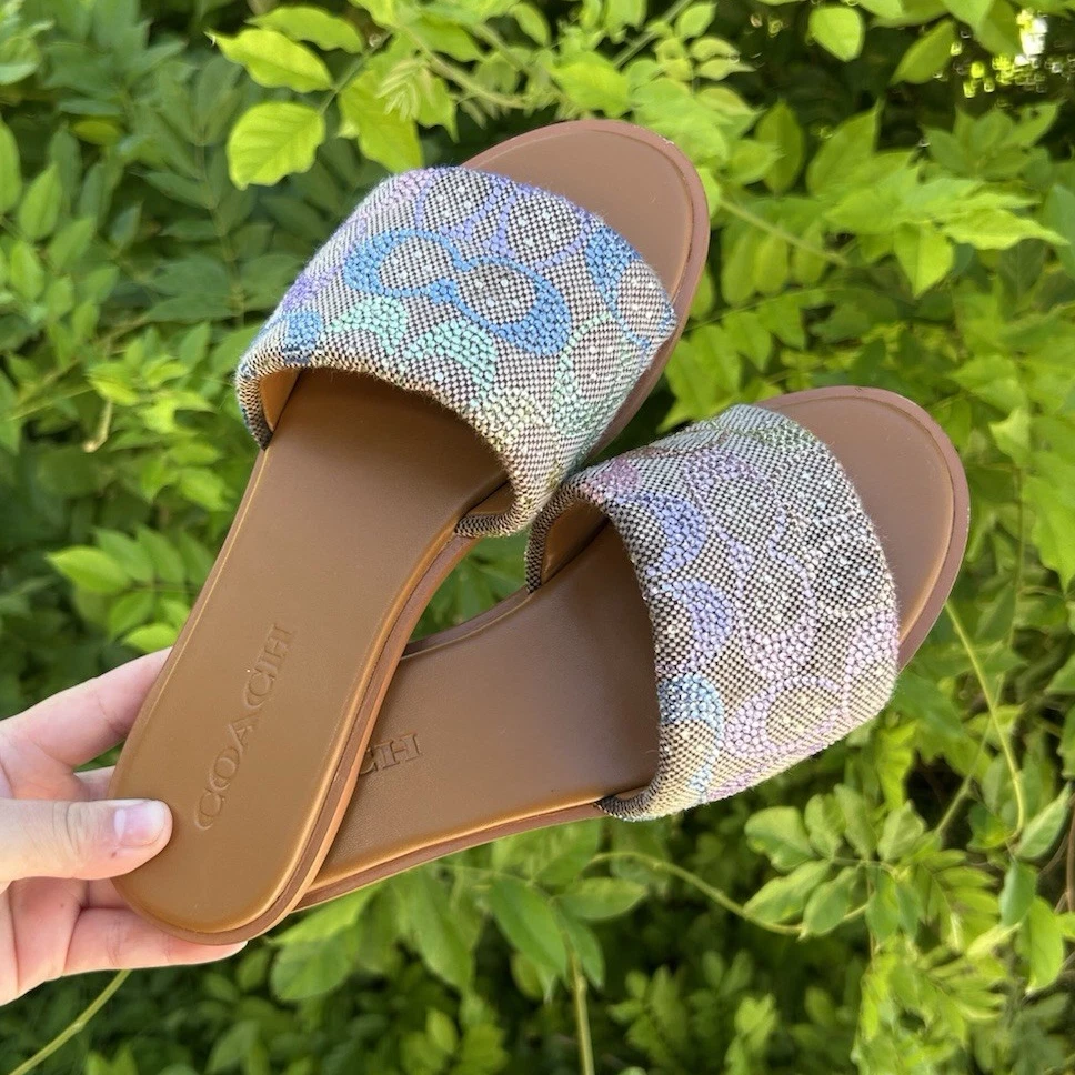 Coach Leather Upper Slide Casual Sandals for Women for sale | eBay