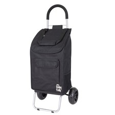 Trolley Dolly Black Foldable Shopping cart for Groceries with Wheels and Remo...