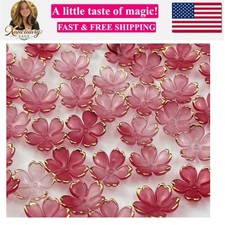 100pcs Acrylic Flower Beads, 19mm Cherry Blossom Plastic Gradient Flower Spac...